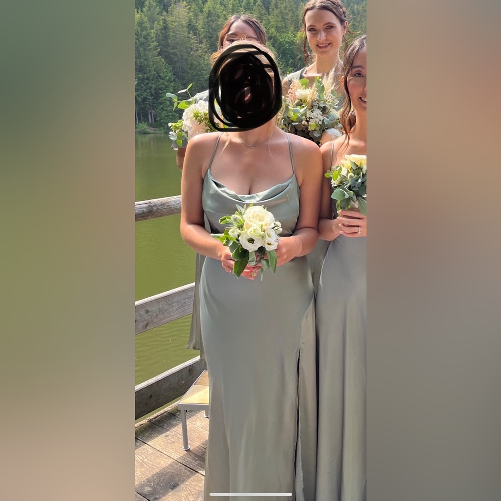 astr palisades cowl neck maxi dress dusty sage size L